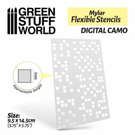  Plantilla Flexible - Camuflaje digital (5mm)