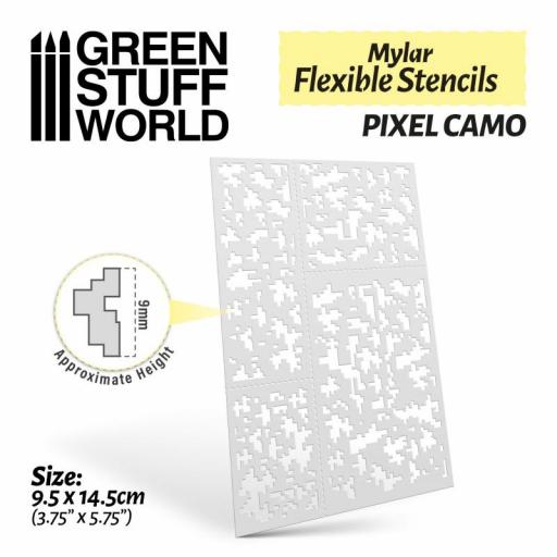 Plantilla Flexible - Camuflaje de pixeles 9mm 