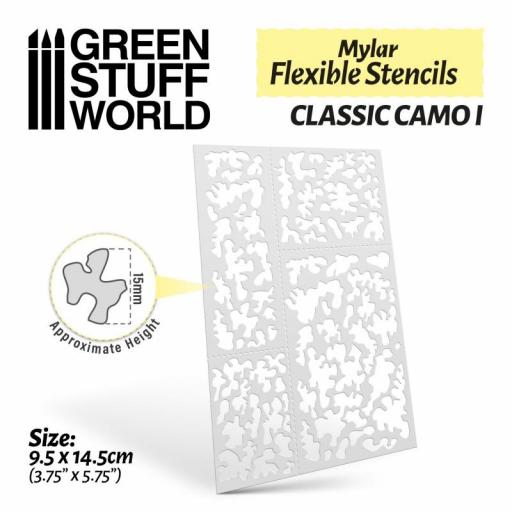 Plantilla Flexible - Camuflaje clasico 1 - 15mm 