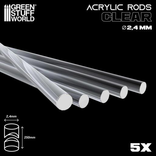 Barras Acrilicas - Redondas 2,4 mm Transparente