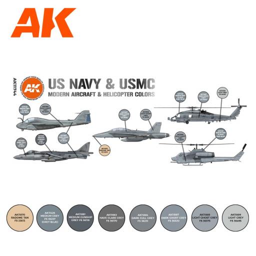 Set Colores 3G US Navy & USMC Modern Aircraft & Helicopter  [1]