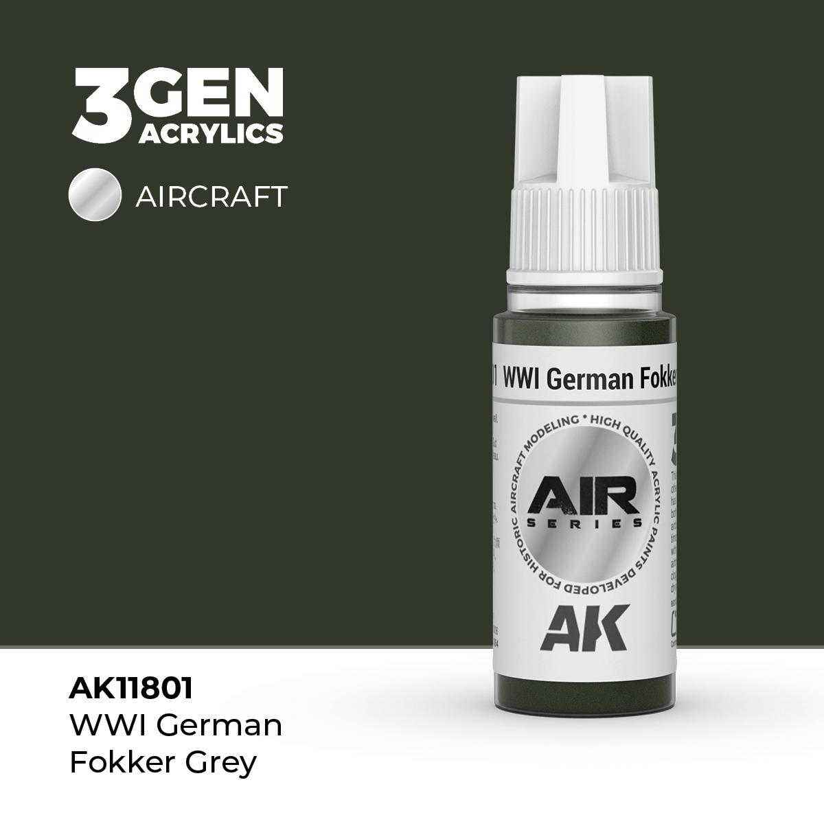 Pintura 3 Gen - AK11801 WWI German Fokker Grey