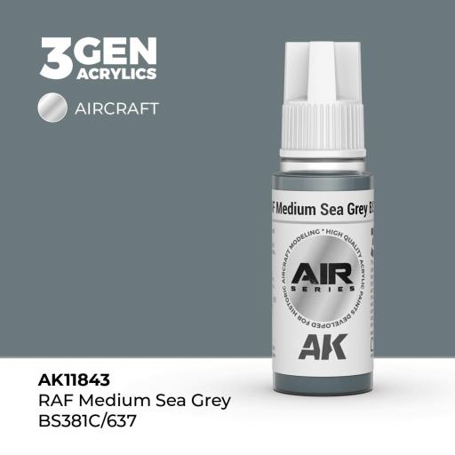 Pintura 3 Gen - AK11843 RAF Medium Sea Grey BS381C/637