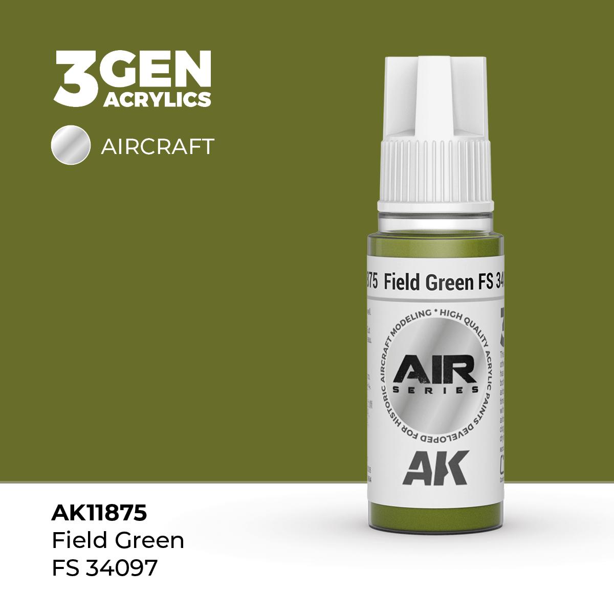 Pintura 3 Gen - AK11875 Field Green FS 34097