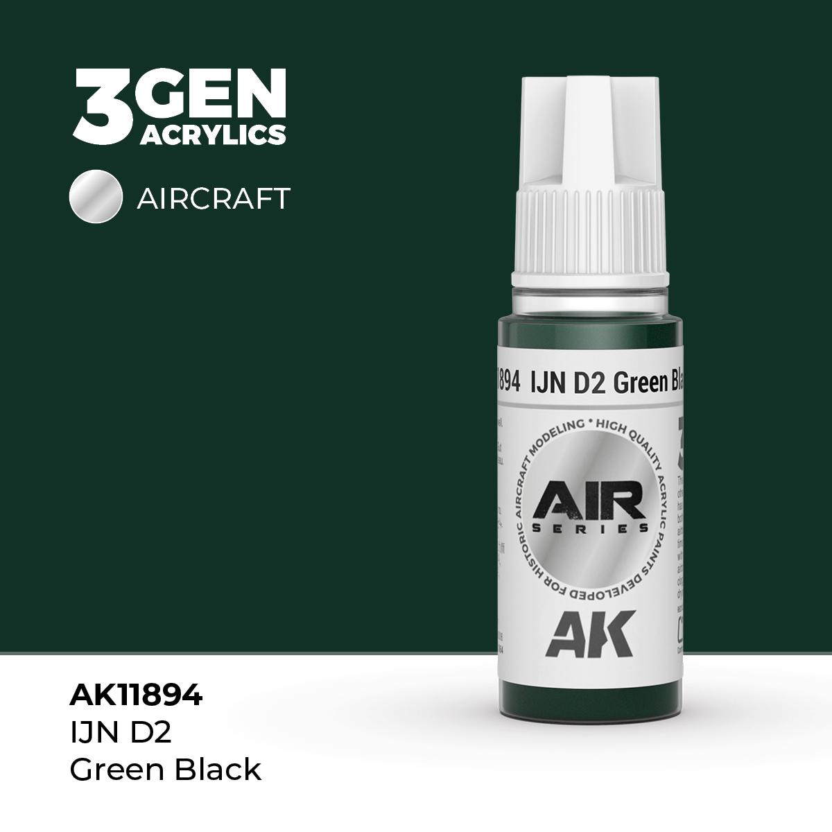 Pintura 3 Gen - AK11894 IJN D2 Green Black