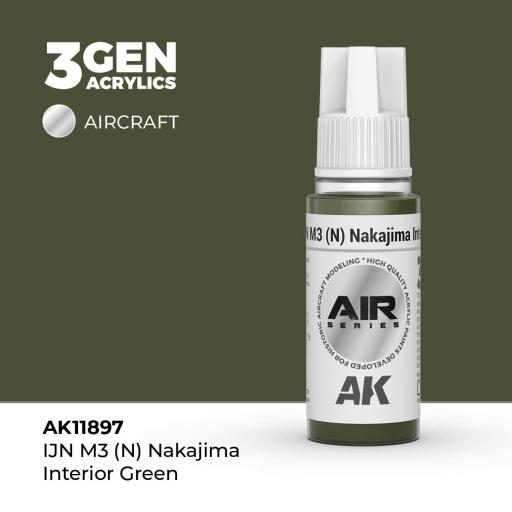 Pintura 3 Gen - AK11897 IJN M3 (N) Nakajima Interior Green