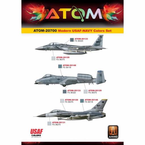Set Pinturas Modern USAF - Navy Colors - Serie ATOM [1]
