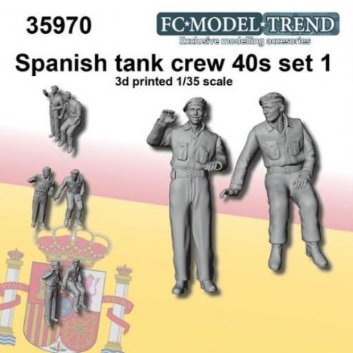 1/35 Tripulación de carro de combate España, años 40, set 1 (Resina 3D)