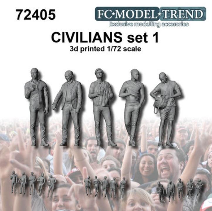1/72 Civiles modernos Set 1 (Resina 3D)