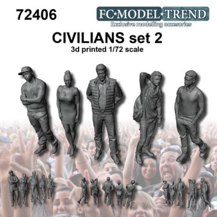 1/72 Civiles modernos Set 2 (Resina 3D)