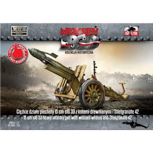 1/72 Cañón Pesado 15cm sIG33 ruedas madera