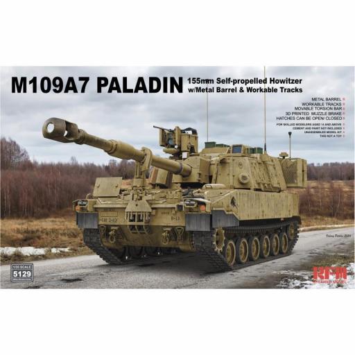 1/35 Obús autopropulsado de 155 mm M109A7 PALADIN con cañón metálico y orugas funcionales [0]