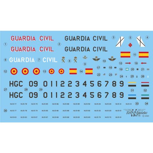 Calcas BO-105 C/CB/CBS Bolkow Guardia Civil 1/72