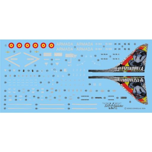 Calcas AIR TATTOO 2023. HARRIER AV-8B Plus de la 9ª Escuadrilla de la ARMADA. Escala 1/48