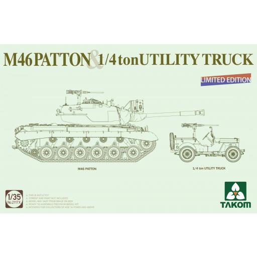 1/35 US Medium Tank M46 Patton + 1/4ton Utility Truck