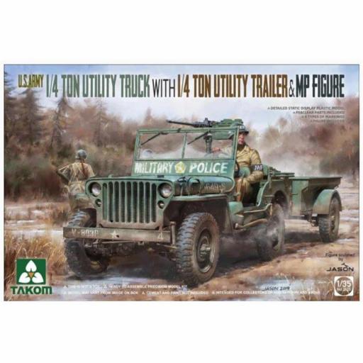 1/35 US Army 1/4 Ton Utility Truck w/Trailer & MP Figure