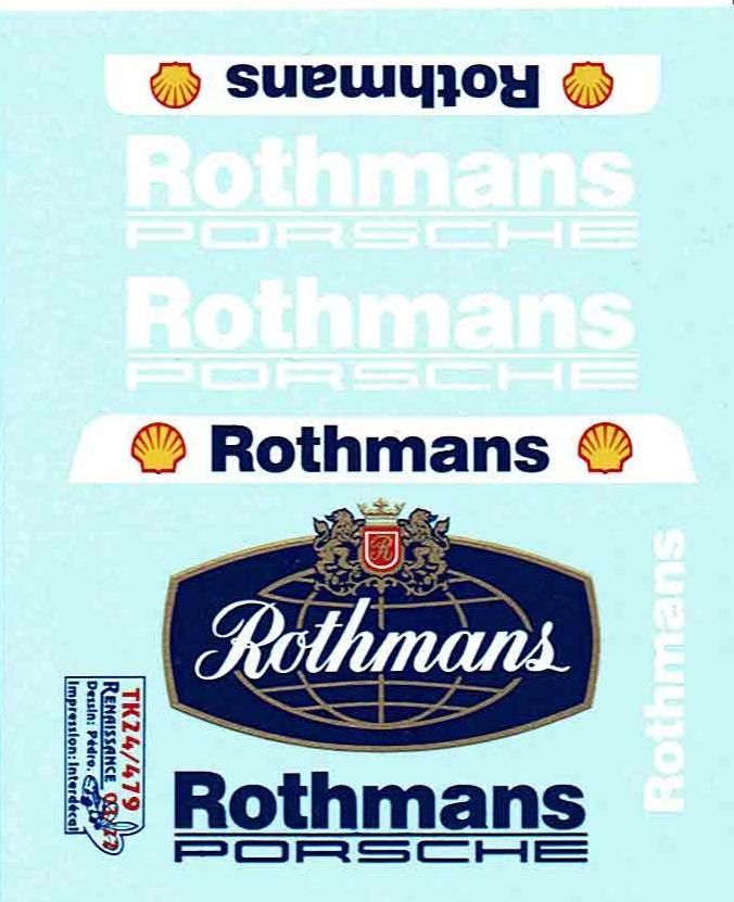 1/24 Calcas Rothmans para Porsche 911 SCRS