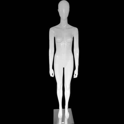 Maniquí de mujer blanco brillo