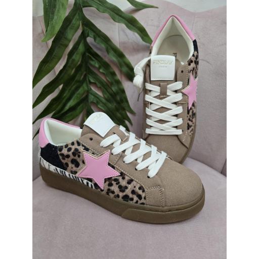 ZAPATILLAS PRINT FINDLAY ESTRELLA ROSA
