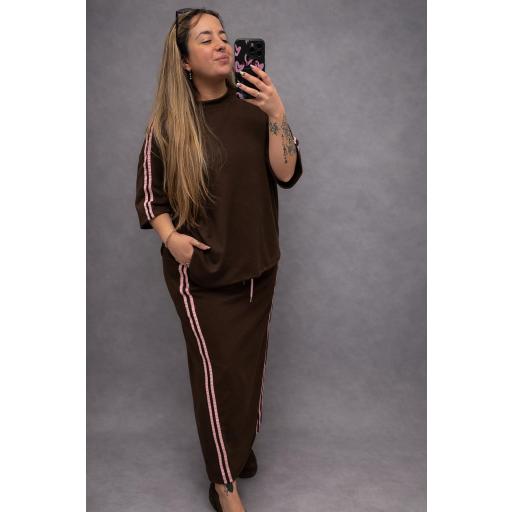 Conjunto falda y camiseta rayas 