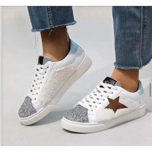 Zapatillas Findlay white borreguito 