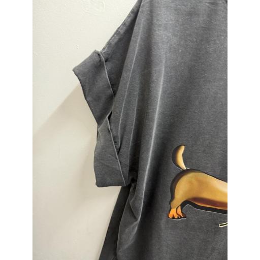 Camiseta perro salchicha gris  [2]