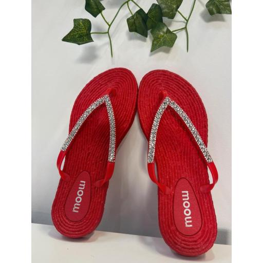 Chanclas rojas brilli 