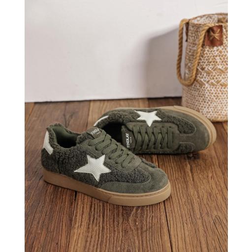 ZAPATILLAS BORREGUITO VERDE FINDLAY