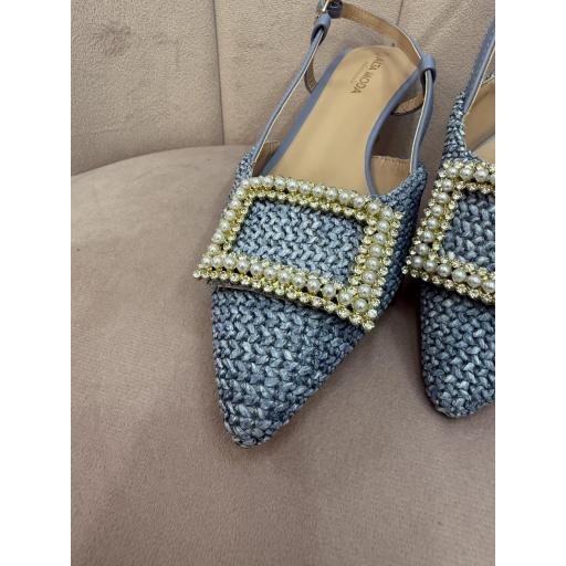Mules azules con joya plata  [1]