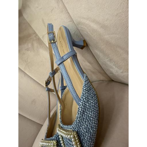 Mules azules con joya plata  [2]