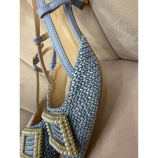 Mules azules con joya plata  [3]