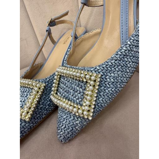 Mules azules con joya plata  [4]
