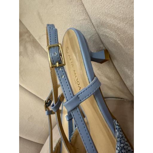 Mules azules con joya plata  [5]