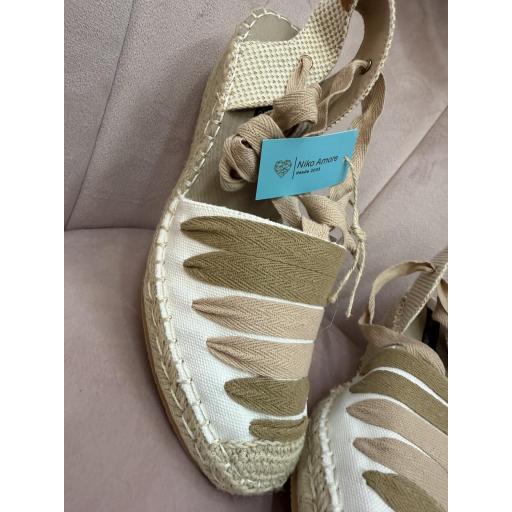 Cuñas cordones beige  [3]