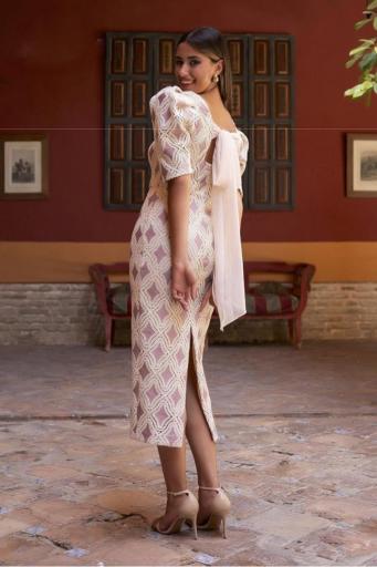 VESTIDO GUIPUR ROSA Y CRUDO [1]