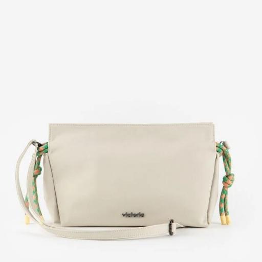 Bolso nylon beige cordones [3]