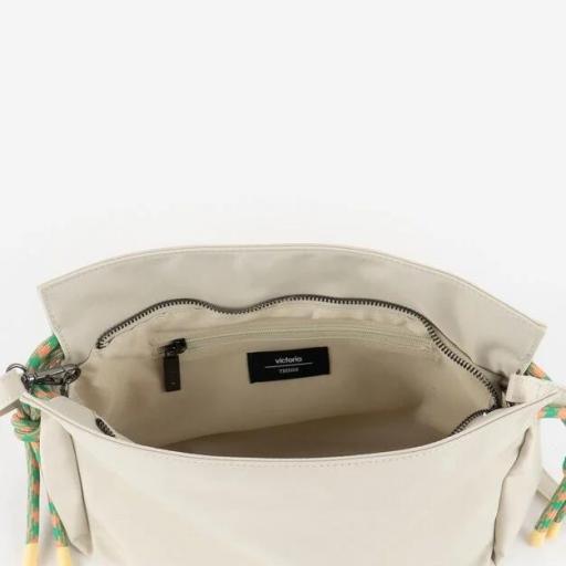 Bolso nylon beige cordones [1]
