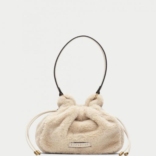 Bolso de hombro crema