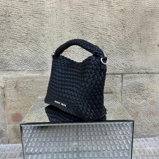 Bolso trenzado mini negro