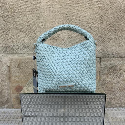 Bolso trenzado mini turquesa [1]