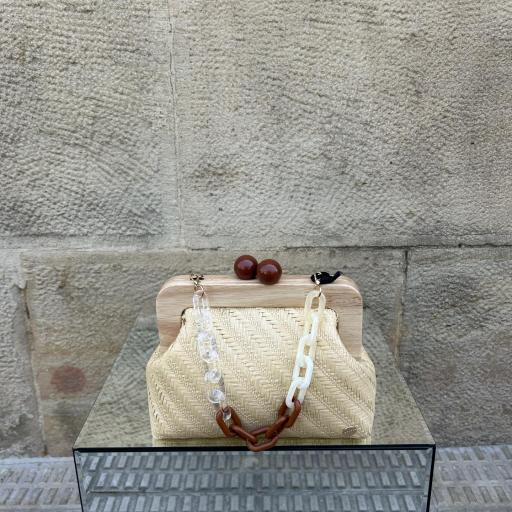 Bolso mano rafia natural