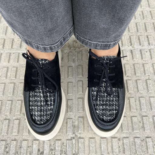 Zapato Linda negro tweed [1]