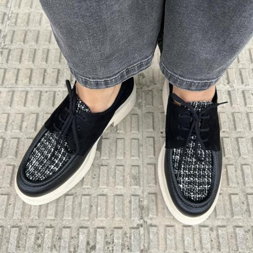 Zapato Linda negro tweed [0]