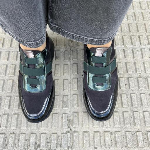 Deportiva Negro Verde elásticos [1]
