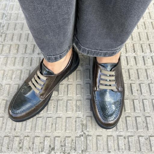 Zapato Taupe Gris charol [0]