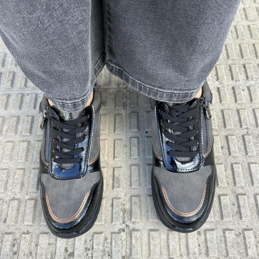 Deportiva Negro Gris cremallera [1]