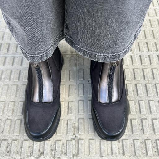 Botín Negro cremallera [0]
