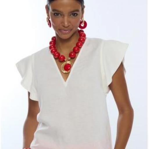 Blusa volantes blanca [0]