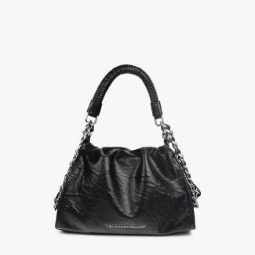 Bolso efecto arrugado detalles metalicos