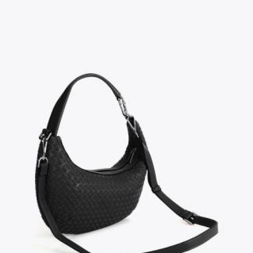 Bolso negro trenzado media luna [2]